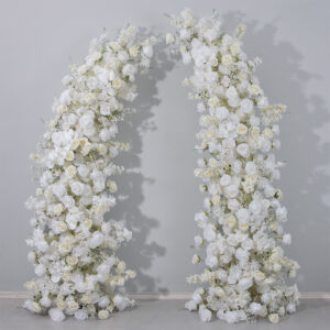 Elegant white floral wedding arch artificial flower set - wedding and engagement venue decoration flowers