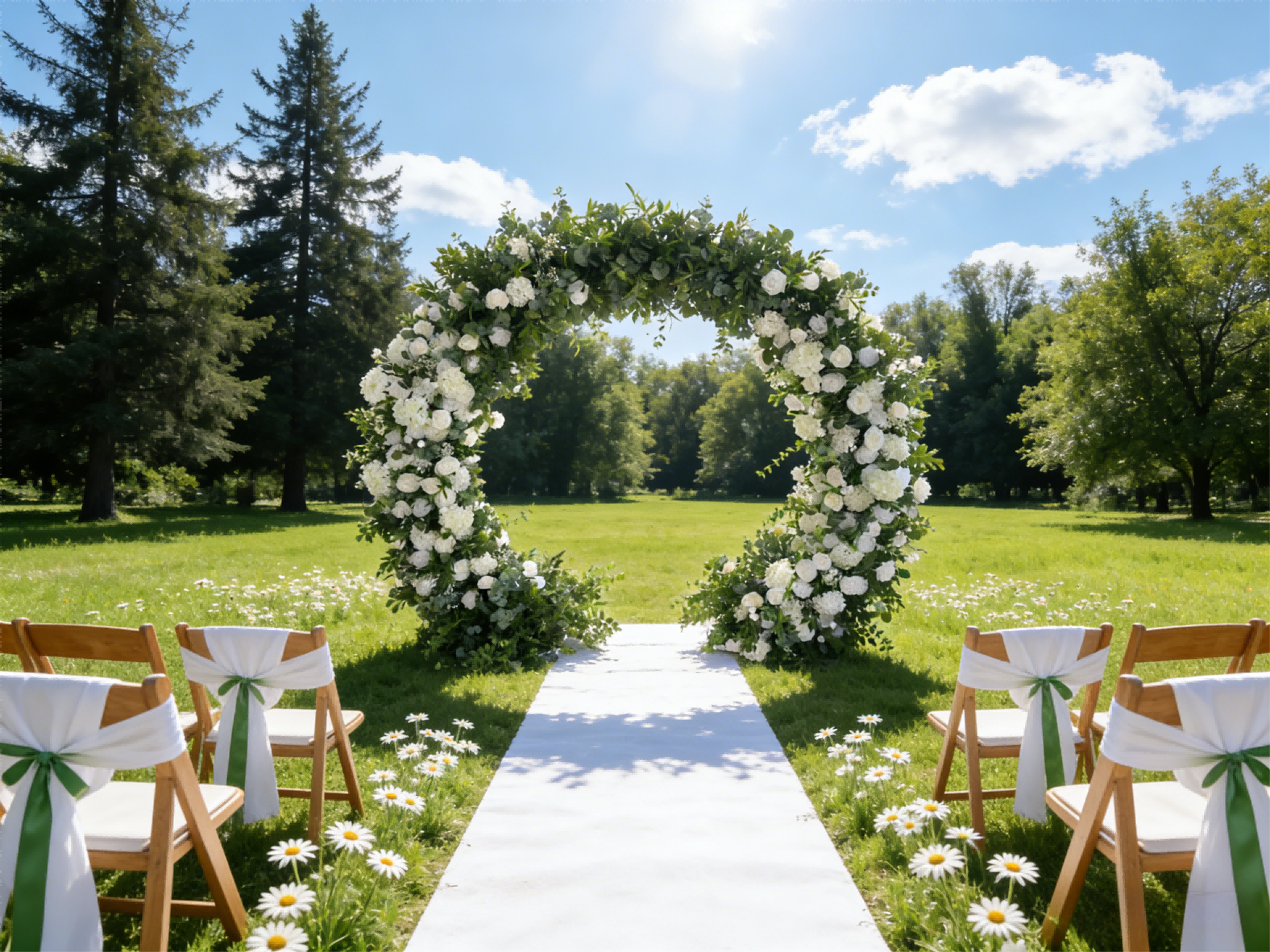 White artificial flower arch for wedding, Global Leading Flower Row Solutions Provider Yongnuo awarded Premium Cultural Export Honor