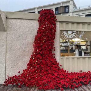YN Event Party Flower Arch Artificial Decoration Silk Roll Flower Row Wedding Artificial Flower Wall Decoration