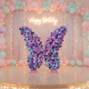 Butterfly backdrop frame, metal wedding arch frame, giant butterfly flower stand, suitable for weddings, birthday parties, banquets.
