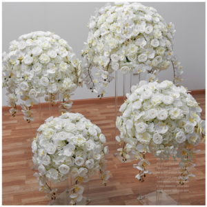 70cm x 20inch White, Royal Blue, Emerald Green, Silk, Gold, Peach Pink, Lavender, Rose Bouquet/Floral Ball Wedding Ornament
