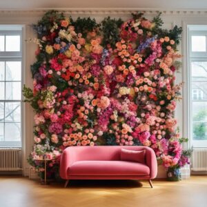 Wedding flower wall, artificial flower panel for wedding decoration, event party photo booth backdrop - easy-to-assemble flower wall