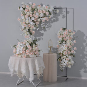 New pink background floral decoration for proposal and engagement scenes, corner floral artificial flowers