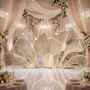 Petal Butterfly LED Background Set – Wedding Stage Party Decoration, Operates on Battery/AC Power, IP55 Waterproof Rating, DC 12V/24V, Modern Style
