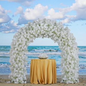 Elegant White Floral Wedding Arch Artificial Flowers Stage Decoration for Photo Photography Perfect Background for You