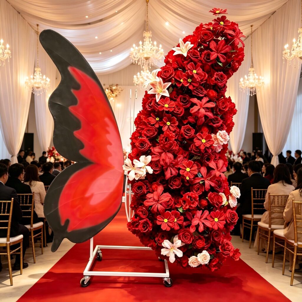 Customize Various Colors Butterfly Backdrop Stand Metal Wedding Arch Frame Giant Butterfly Flower Stand for Wedding Birthday 6 Wholesale Artificial Wedding Flowers | Yongnuo Flower - Custom Floral Arrangement Supplier Professional wholesale supplier of handmade artificial flower wall, wedding ceiling floral arrangement, table centerpieces & floral wreaths. Custom wedding event artificial flowers, bulk discount, worldwide shipping available. Contact us for catalog & quotation.