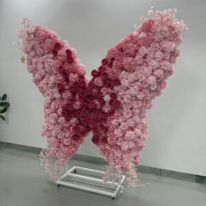 1.8m Giant Pink Plastic Handmade Realistic Rose Artificial Flower Wall Stand Wedding Backdrop Party Christmas New Mother's Day