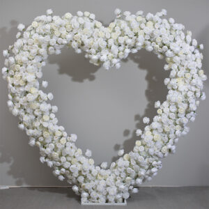 2.4m X 2.4m White Heart-Shaped Floral Arrangement Eco-Friendly Durable Handmade Artificial Flower for Proposal Setup Wedding