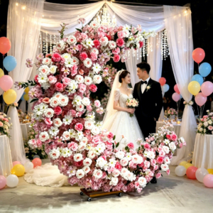 Customized Wholesale Handmade Artificial Flower Moon Decoration Wedding Internet Celebrity Photo Check-in Props