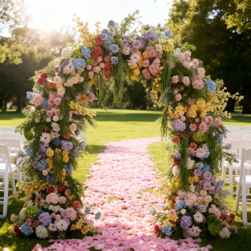 Elegant 8ft Monet Garden Style Floral Wedding Arch Colorful Artificial Flowers for Stage Decoration Photo Photography Durable 7 Wholesale Artificial Wedding Flowers | Yongnuo Flower - Custom Floral Arrangement Supplier Professional wholesale supplier of handmade artificial flower wall, wedding ceiling floral arrangement, table centerpieces & floral wreaths. Custom wedding event artificial flowers, bulk discount, worldwide shipping available. Contact us for catalog & quotation.