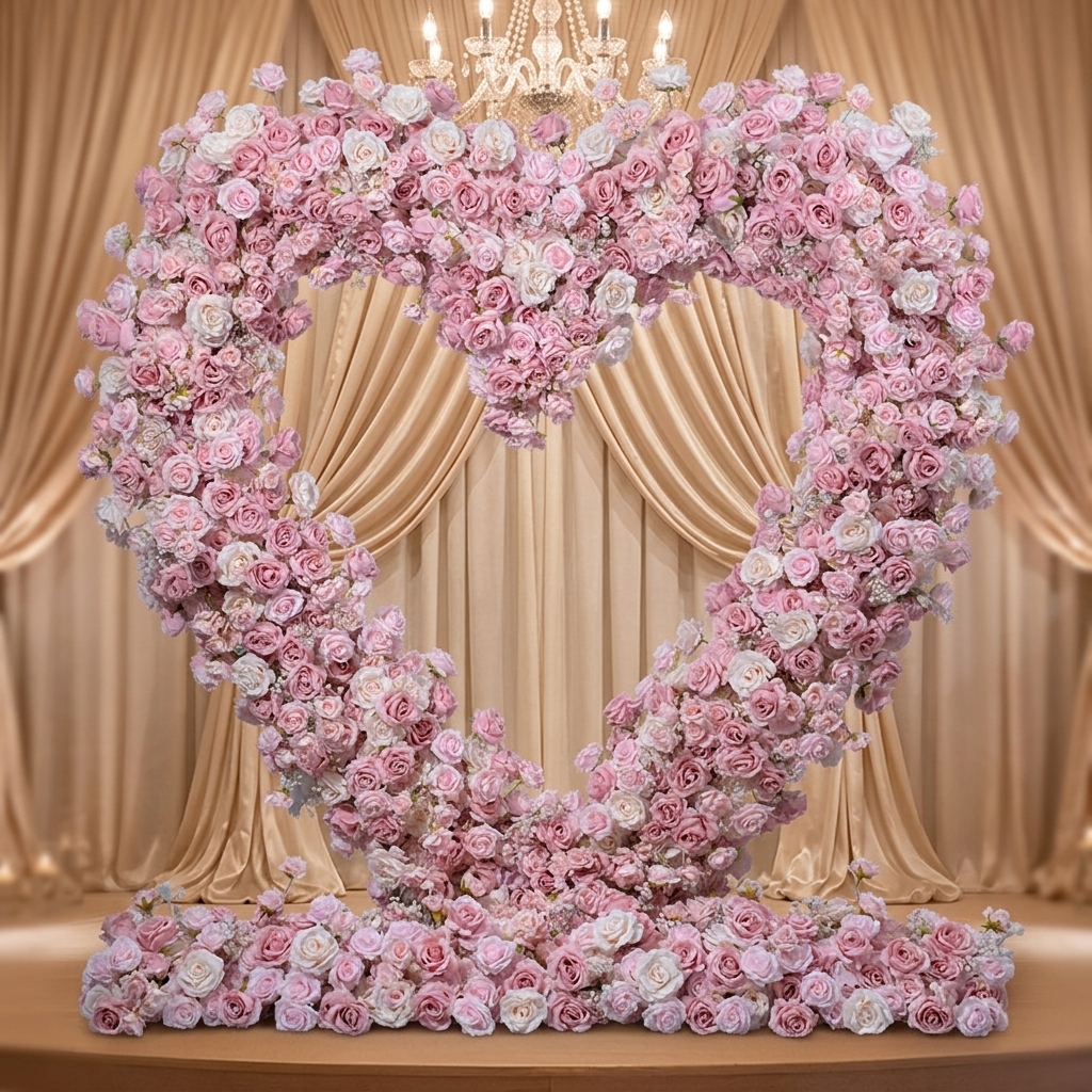 Pink Elegant Removable Silk Plastic Artificial Flower Love Arch Forest Wedding Theme Outdoor Decoration 8ft Tall 6 Wholesale Artificial Wedding Flowers | Yongnuo Flower - Custom Floral Arrangement Supplier Professional wholesale supplier of handmade artificial flower wall, wedding ceiling floral arrangement, table centerpieces & floral wreaths. Custom wedding event artificial flowers, bulk discount, worldwide shipping available. Contact us for catalog & quotation.
