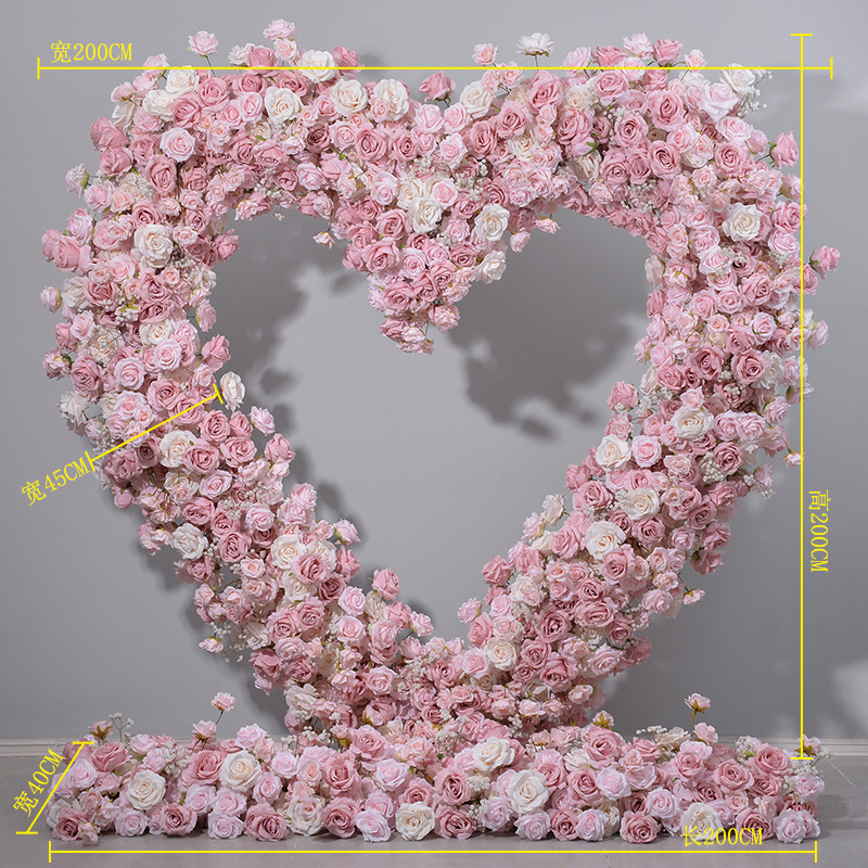 Engagement Event Decoration Party Rental White Wedding Silk+Plastic Pink Roses Centerpieces 7-8ft Heart Removable Arch Backdrops 6 Wholesale Artificial Wedding Flowers | Yongnuo Flower - Custom Floral Arrangement Supplier Professional wholesale supplier of handmade artificial flower wall, wedding ceiling floral arrangement, table centerpieces & floral wreaths. Custom wedding event artificial flowers, bulk discount, worldwide shipping available. Contact us for catalog & quotation.