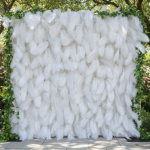 Feather Flower Wall Panel White Wall Flowers Flower Home Wedding Decoration for Home Birthday Party