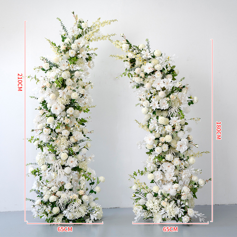 High Grade Handmade Wedding Decoration White Rose Silk Plastic Horn Arch Set Artificial Flower Easter/Christmas/New Year 6 Wholesale Artificial Wedding Flowers | Yongnuo Flower - Custom Floral Arrangement Supplier Professional wholesale supplier of handmade artificial flower wall, wedding ceiling floral arrangement, table centerpieces & floral wreaths. Custom wedding event artificial flowers, bulk discount, worldwide shipping available. Contact us for catalog & quotation.