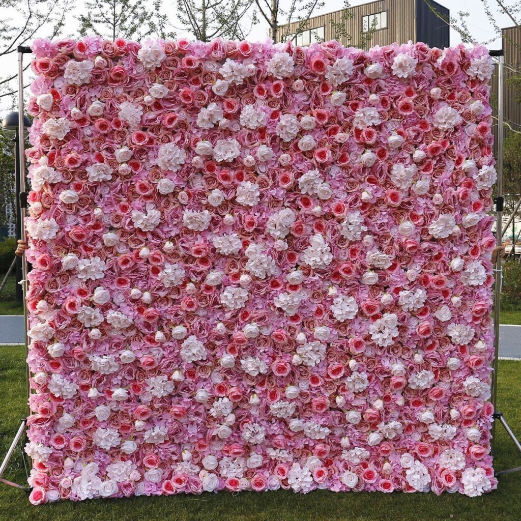 High Quality pink Silk Cloth Flower Wall Decorative 3D Rolled up Blush Pink Artificial Flower Backdrop Panels 6 Wholesale Artificial Wedding Flowers | Yongnuo Flower - Custom Floral Arrangement Supplier Professional wholesale supplier of handmade artificial flower wall, wedding ceiling floral arrangement, table centerpieces & floral wreaths. Custom wedding event artificial flowers, bulk discount, worldwide shipping available. Contact us for catalog & quotation.