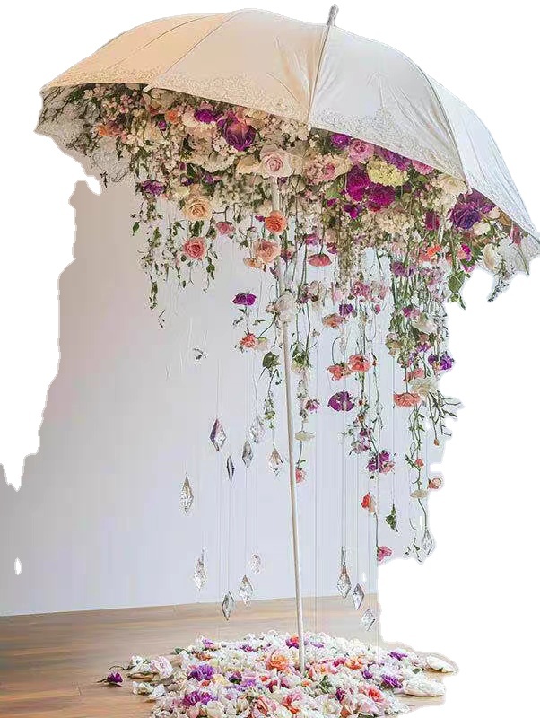Floral Umbrella, Artificial Flowers, Artistic Display for Wedding Banquets, Wedding Event Decoration Art 5 Wholesale Artificial Wedding Flowers | Yongnuo Flower - Custom Floral Arrangement Supplier Professional wholesale supplier of handmade artificial flower wall, wedding ceiling floral arrangement, table centerpieces & floral wreaths. Custom wedding event artificial flowers, bulk discount, worldwide shipping available. Contact us for catalog & quotation.