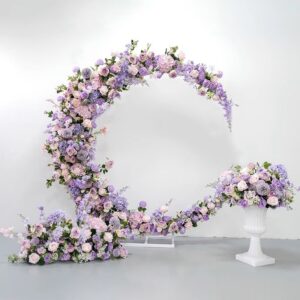 European Style Purple Moon Floral Set for Wedding Decorations Live Streaming Background Window Artificial Wedding Gift Set