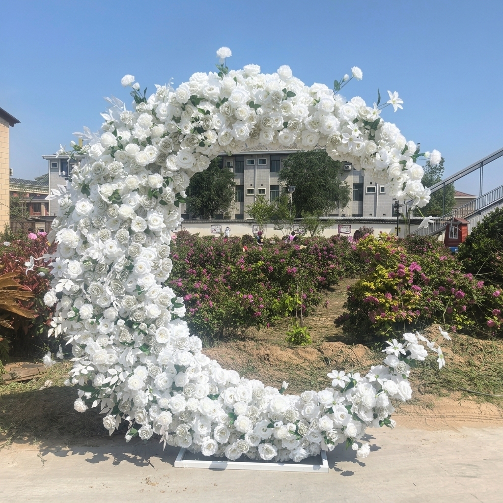 Customized Wholesale Handmade Artificial Flower Moon Decoration Wedding Internet Celebrity Photo Check-in Props 6 Wholesale Artificial Wedding Flowers | Yongnuo Flower - Custom Floral Arrangement Supplier Professional wholesale supplier of handmade artificial flower wall, wedding ceiling floral arrangement, table centerpieces & floral wreaths. Custom wedding event artificial flowers, bulk discount, worldwide shipping available. Contact us for catalog & quotation.