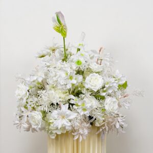 Silk Artificial White and Red Rose Flower Ball Wedding Centerpieces Flower Ball for Wedding Decoration Table Decor