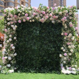 Yongnuo High-quality Ready-made Rose Flower Wall Background Decoration Simulated Feather Flower Wall Panel