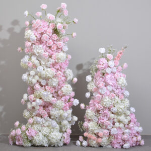 Wedding Party Decoration Backdrop Pink Artificial Flower Arch Arrangement for Elegant Events