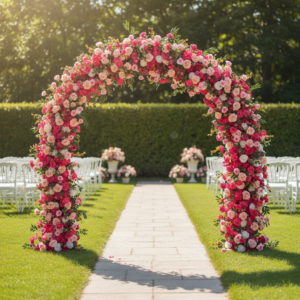New Silk Art Arch Decoration Artificial Flowers Wedding Stage Background Arrangement Over Removable Durable