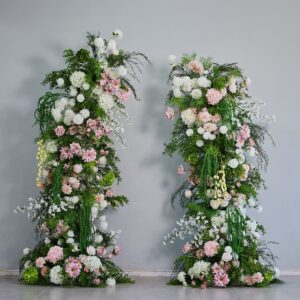 New Floral Design Arch Wedding Photography Props Floral Style Ox Horn Christmas Valentine's Day Art Featuring Artificial Flowers