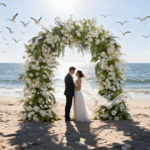 8ft Elegant Green Floral Wedding Arch Perfect Artificial Flowers Stage Decoration for Party Photo Photography Background for You