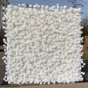 High Quality pink Silk Cloth Flower Wall Decorative 3D Rolled up Blush Pink Artificial Flower Backdrop Panels