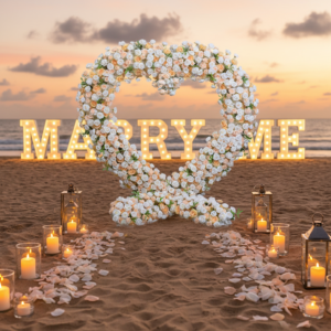 Engagement Event Decoration Party Rental White Wedding Silk+Plastic Champagne Roses Centerpieces 7-8ft Heart Removable Arch