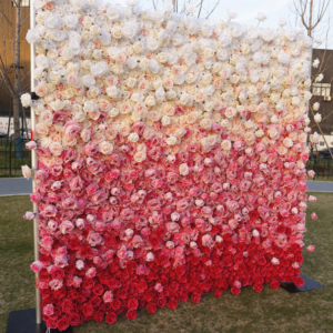 Modern Fabric & Silk Artificial Rose Wedding & Christmas Floral Wall Backdrop Handmade Reusable & Recyclable Decor Panels