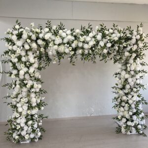 7ft Elegant Green Floral Wedding Arch Perfect Artificial Flowers Stage Decoration for Party Photo Photography Background for You