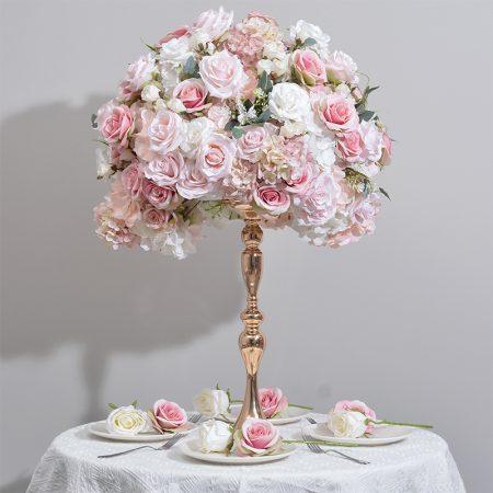 Professional flower ball banquet decor, micro-fiber materials vs low-grade plastic