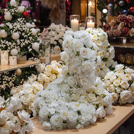 UV-resistant high quality artificial white flowers outdoor durable botanical replicas for wedding and commercial landscaping